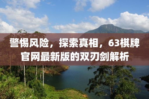 警惕风险，探索真相，63棋牌官网最新版的双刃剑解析