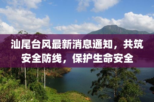 汕尾台风最新消息通知，共筑安全防线，保护生命安全